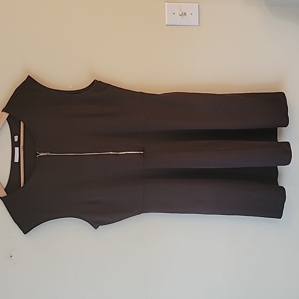 Brown Dress Gold exposed Zipper NY & Co SZ XL